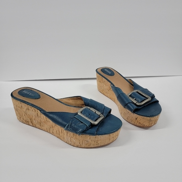 Fossil Malea Cork Wedge Sandals - Picture 12 of 12